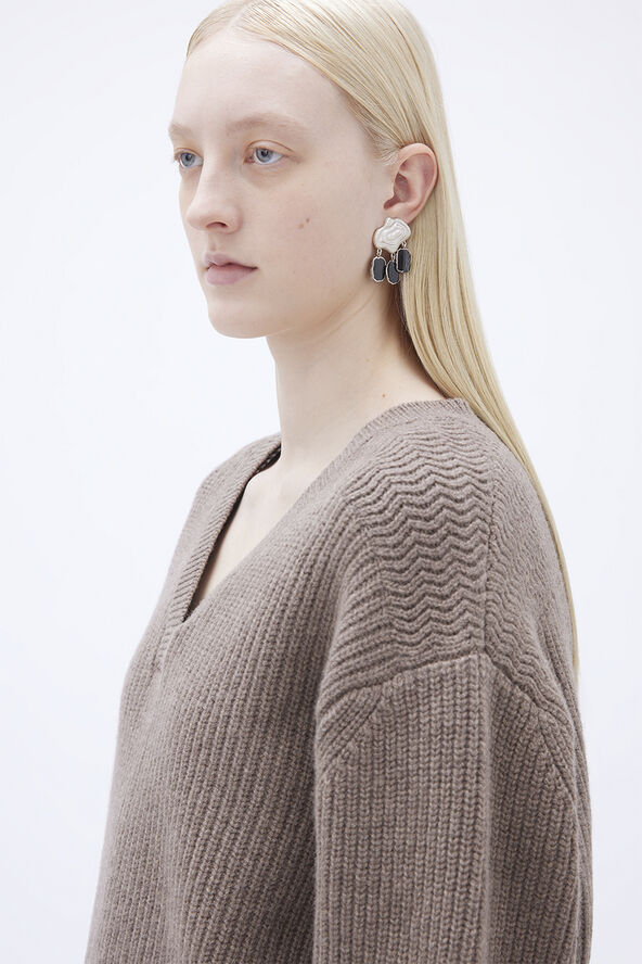 REMAIN Knitted Sweater Silver mink