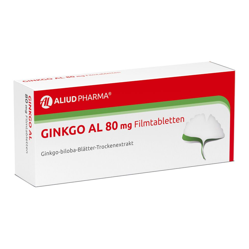 Ginkgo AL 80 mg Filmtabletten bei altersbedingten Gedächtniseinbußen mit leichter Demenz - Jetzt 10% Rabatt mit dem Code 