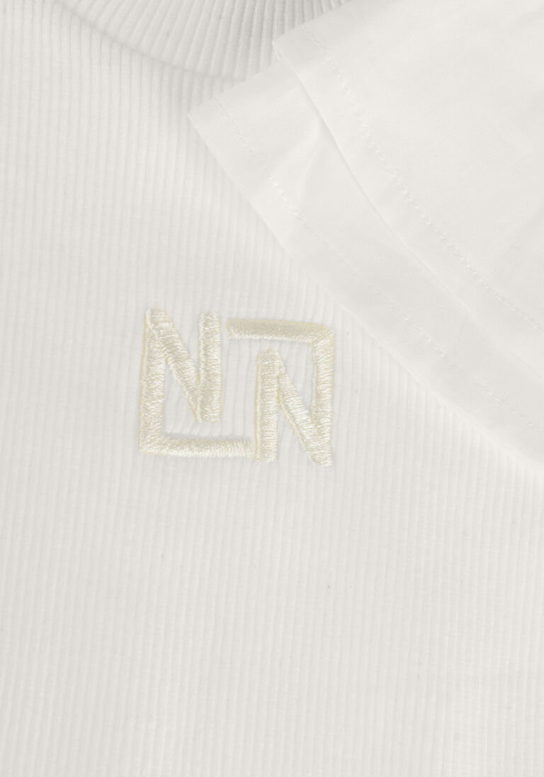 NIK & NIK witte nik & nik t-shirt volant sleeve rib t-shirt