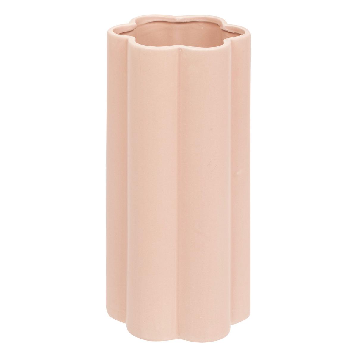 VASE FLEURS THE FLORAL COLLECTION CERAMIQUE ROSE H.28CM