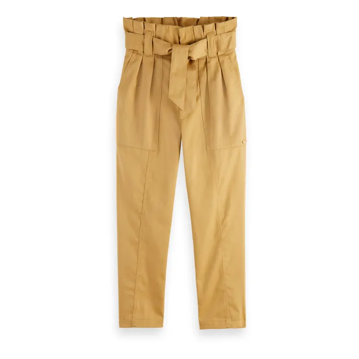 Scotch & Soda Pantalon Paperbag Taille Haute | Camel
