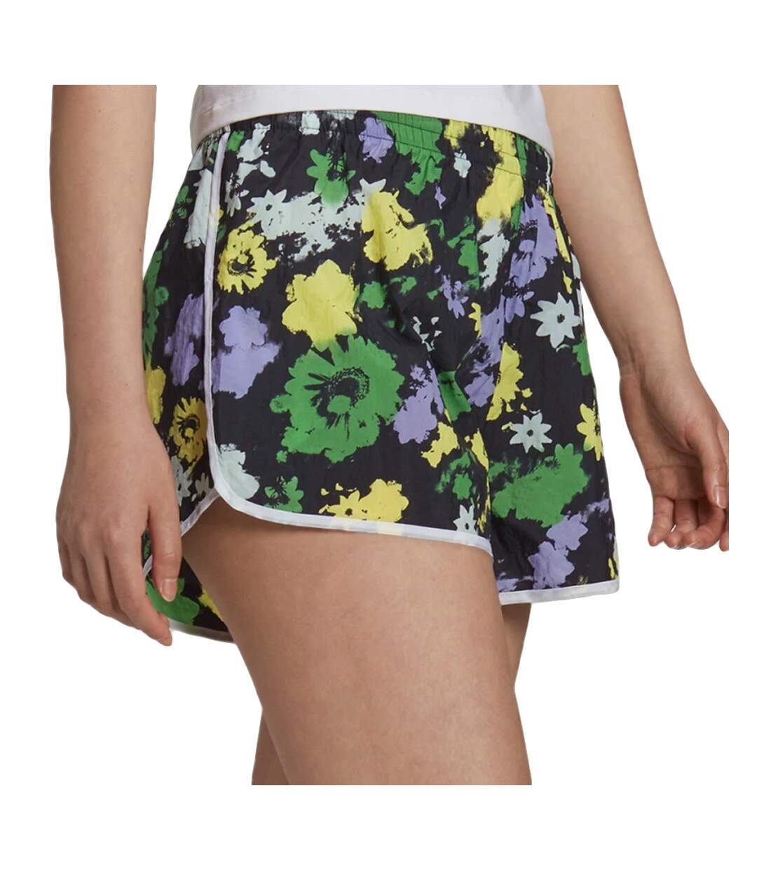 Short Noir à fleurs Femme Adidas Floral