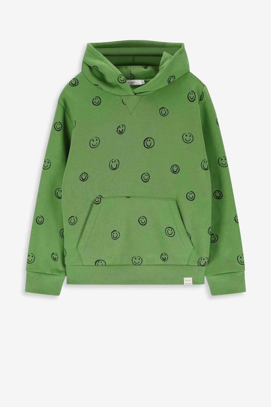 Groene hoodie met smiley print