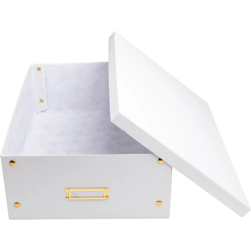 Boîte de rangement à plat carton 33x50x16cm Néo Déco - Blanc