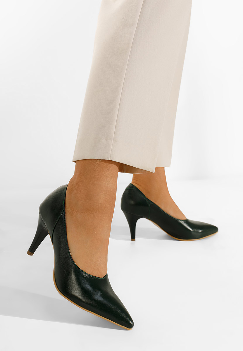 Chaussures stiletto en cuir vert Villemomble