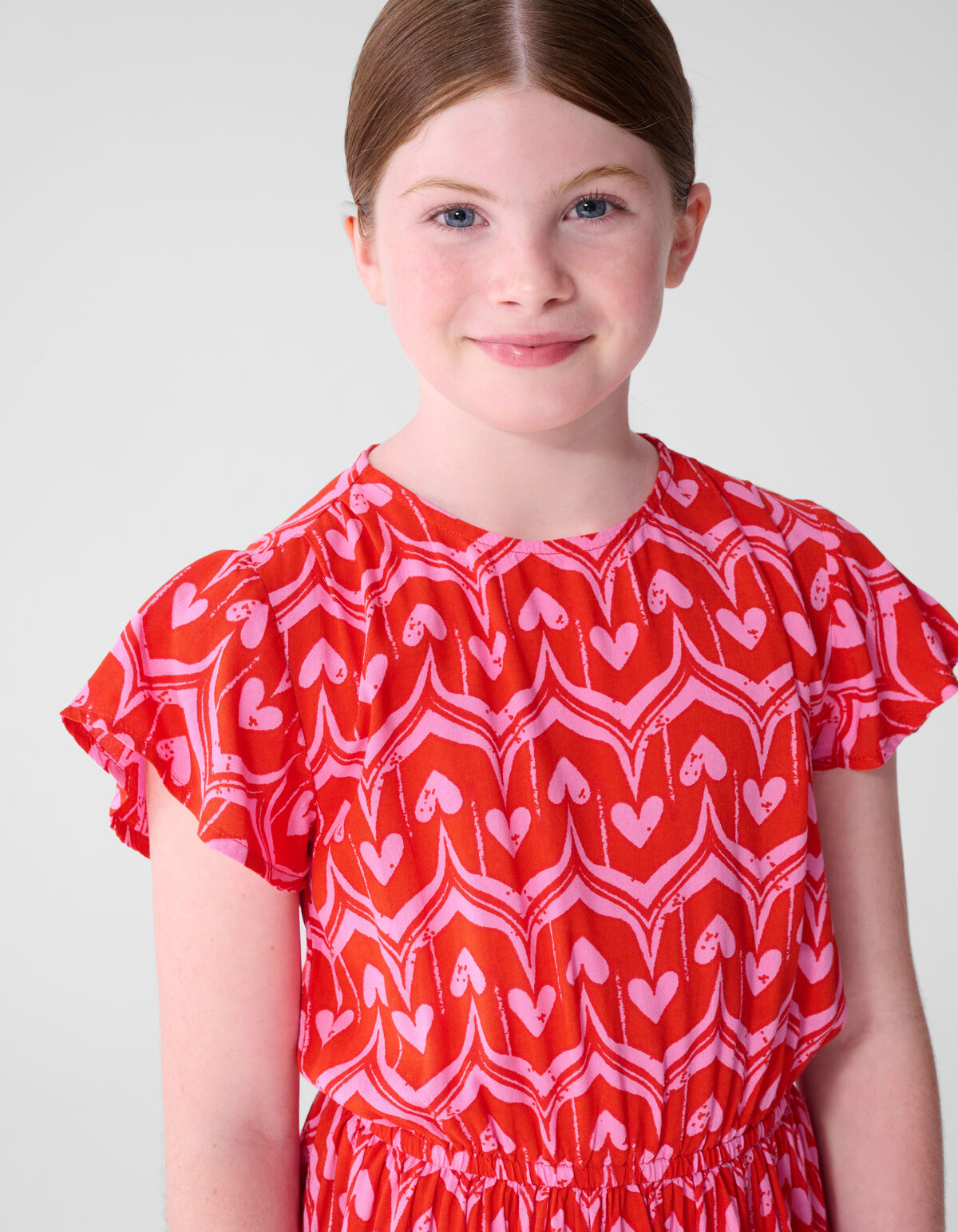 Heart Print Mini Jurk Roze