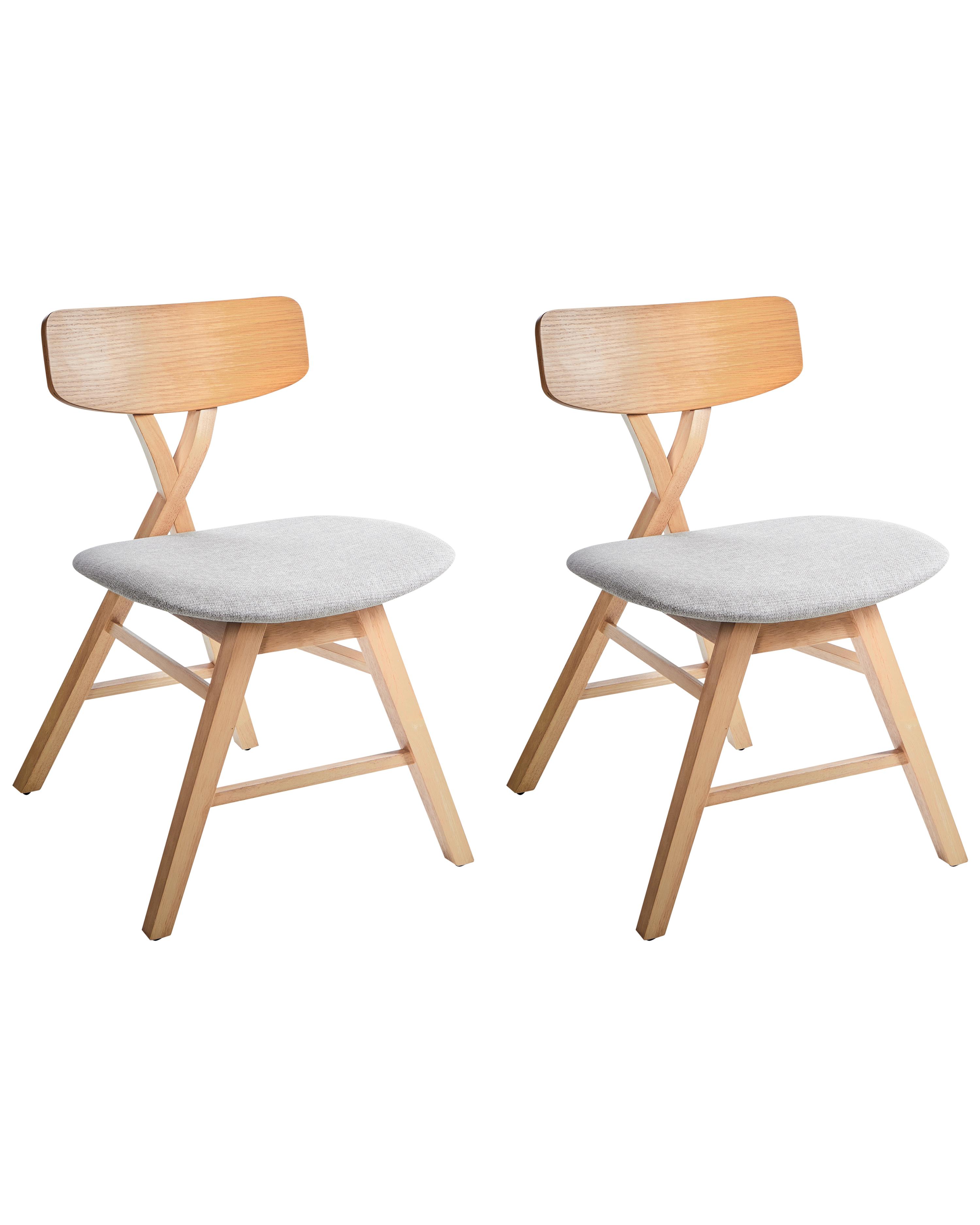 Set van 2 eetkamerstoelen LELAND Hout Lichtbruin