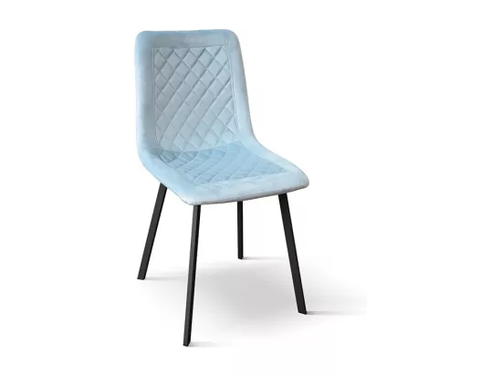 Ensemble de 4 chaises en velours bleu et pieds en métal anthracite - NOHO