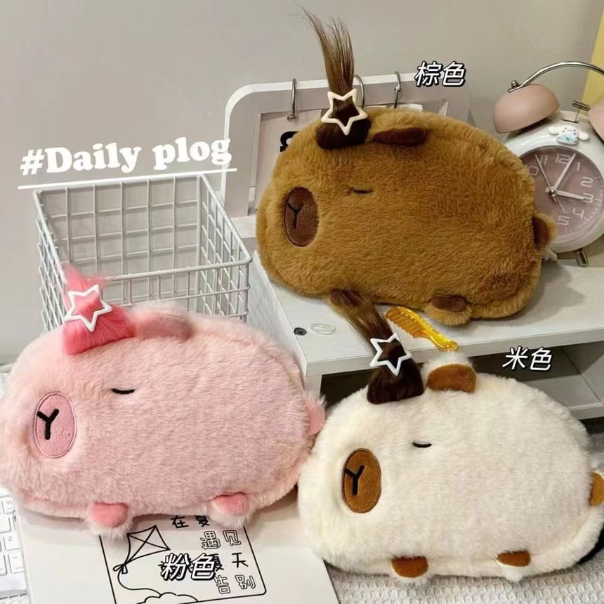 Milha - Capybara Chenille Make-uptas / Etui (Diverse ontwerpen)
