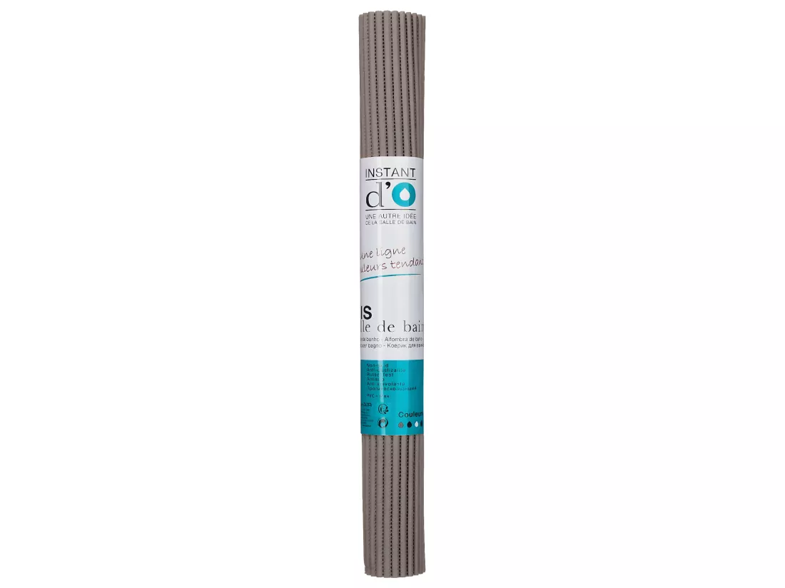 Tapis de salle de bain Taupe anti-dérapant 65 x 90 cm