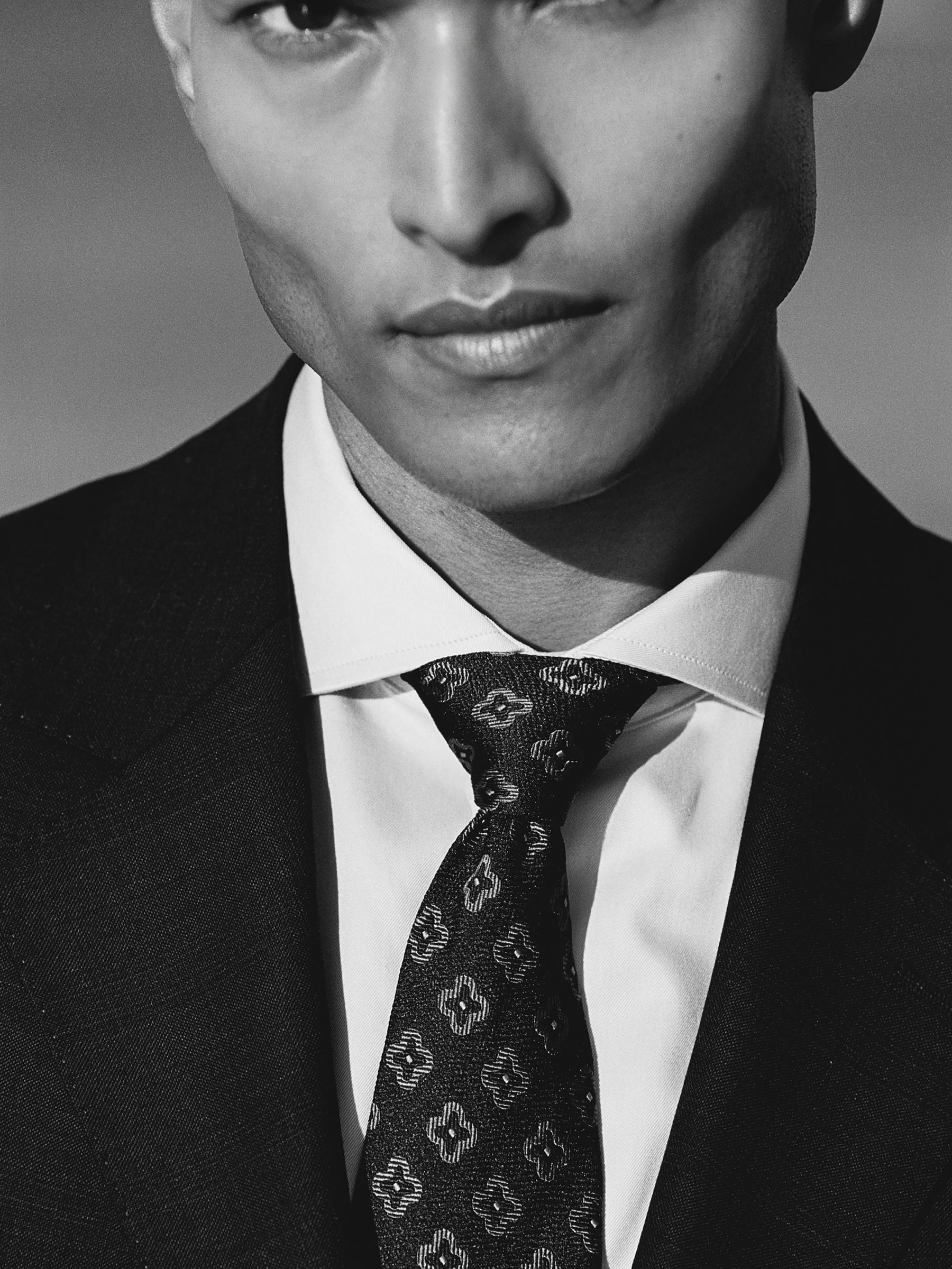 Reiss Omero Silk-Wool Floral-Medallion Tie