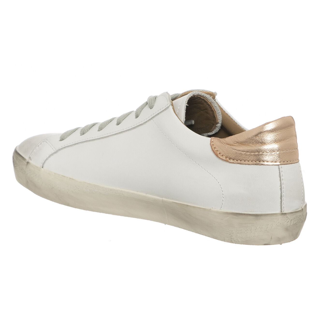 Loretta Pettinari Sneakers en Cuir Olivia blanc/léopard/rose doré