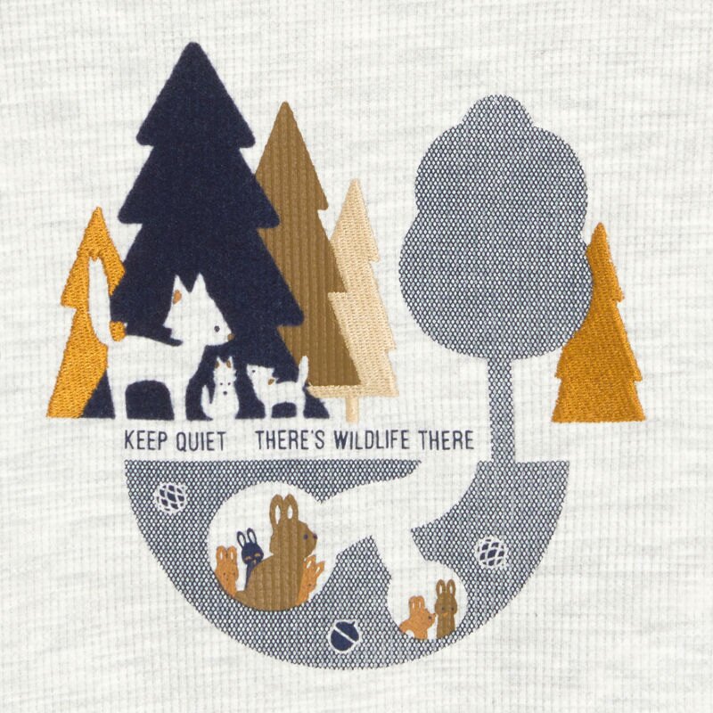 T-shirt coton nid d'abeille gris bébé garçon Blanc