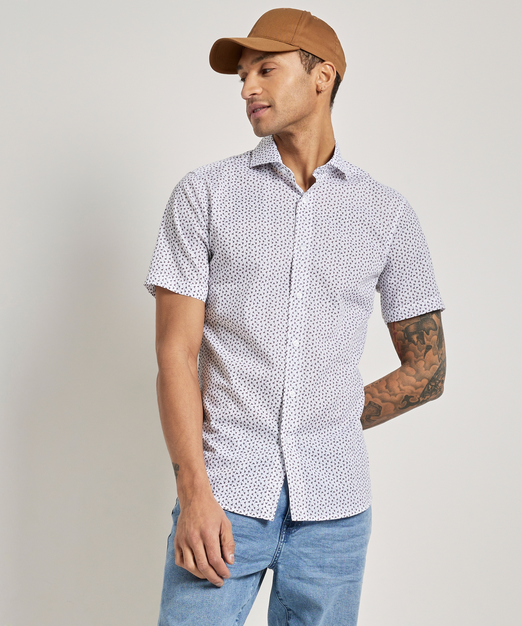slim fit overhemd korte mouw