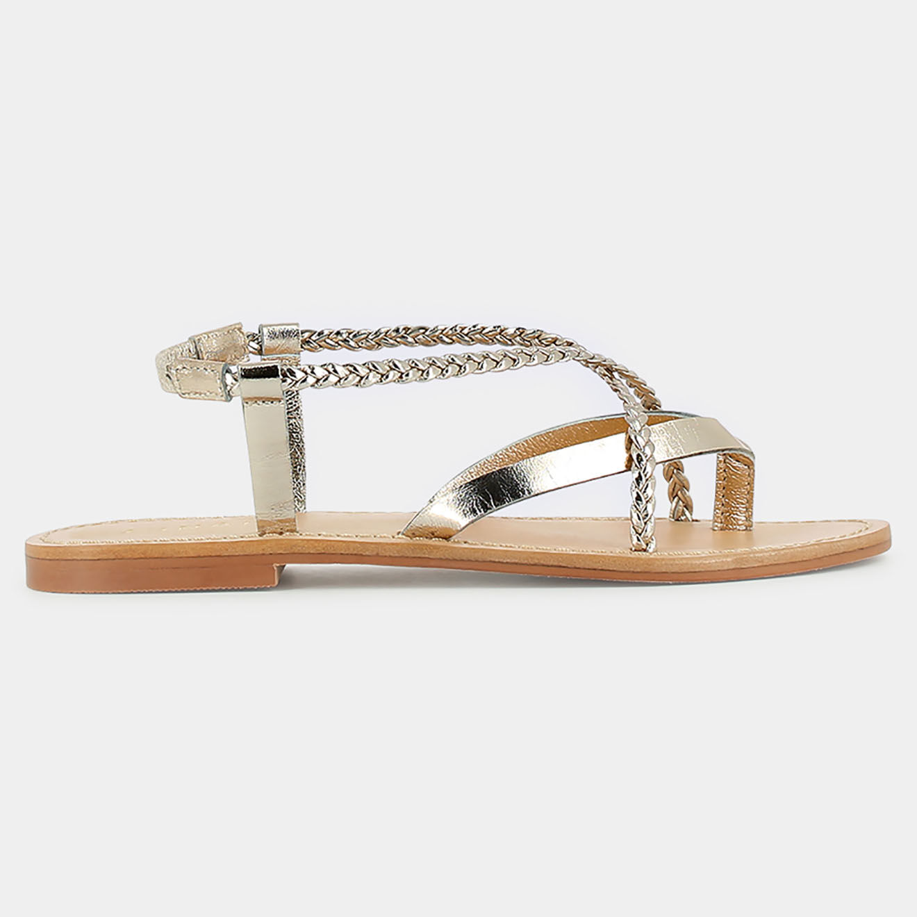 Jonak Sandales en Cuir Warren platine