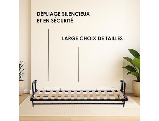WALLBEDKING - Lit escamotable murphy, 190cmx76cm, horizontal, classique