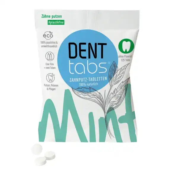 Zahnputz-Tabletten Mint ohne Fluorid