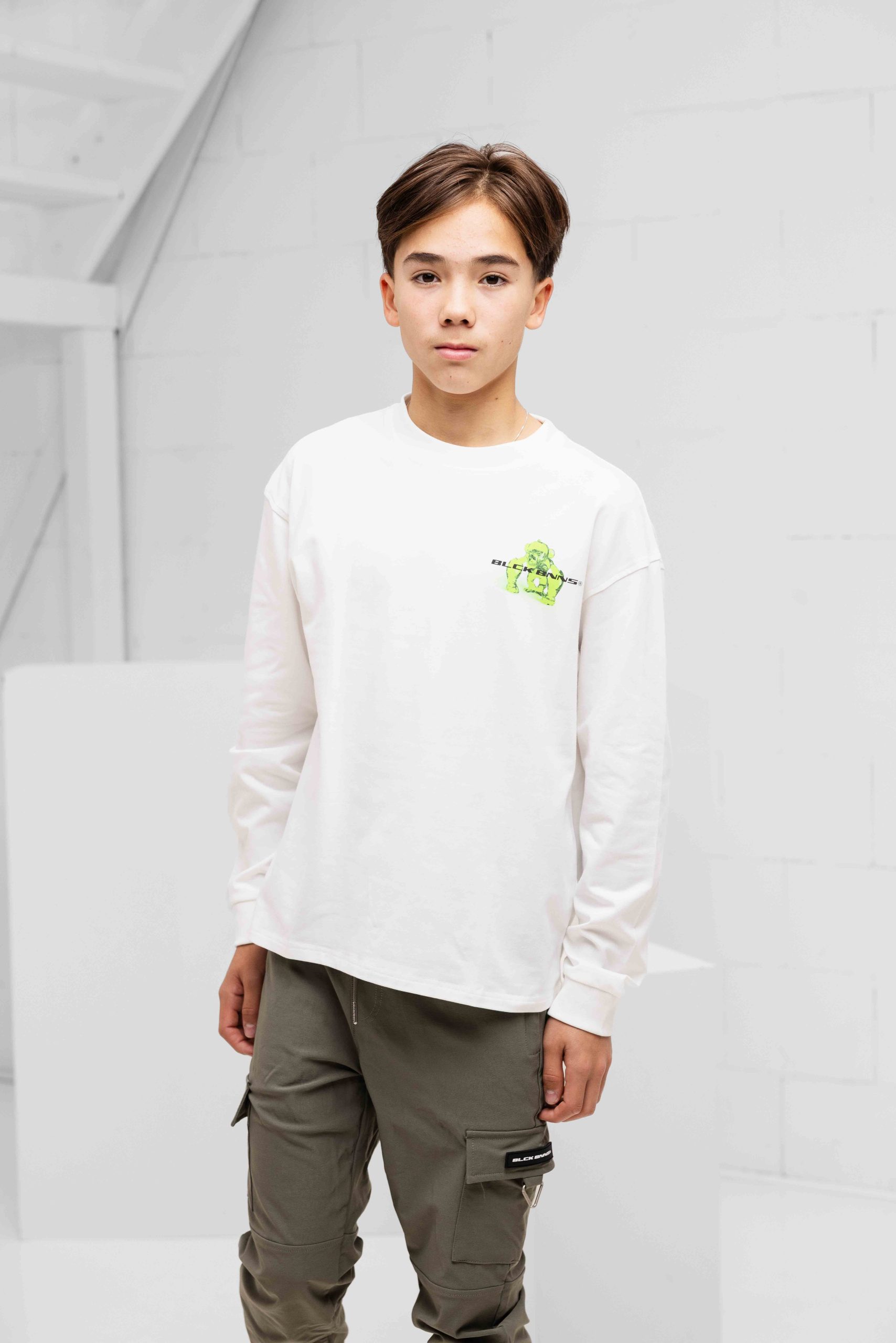 Black Bananas Action Figure Longsleeve T-Shirt Kids Wit