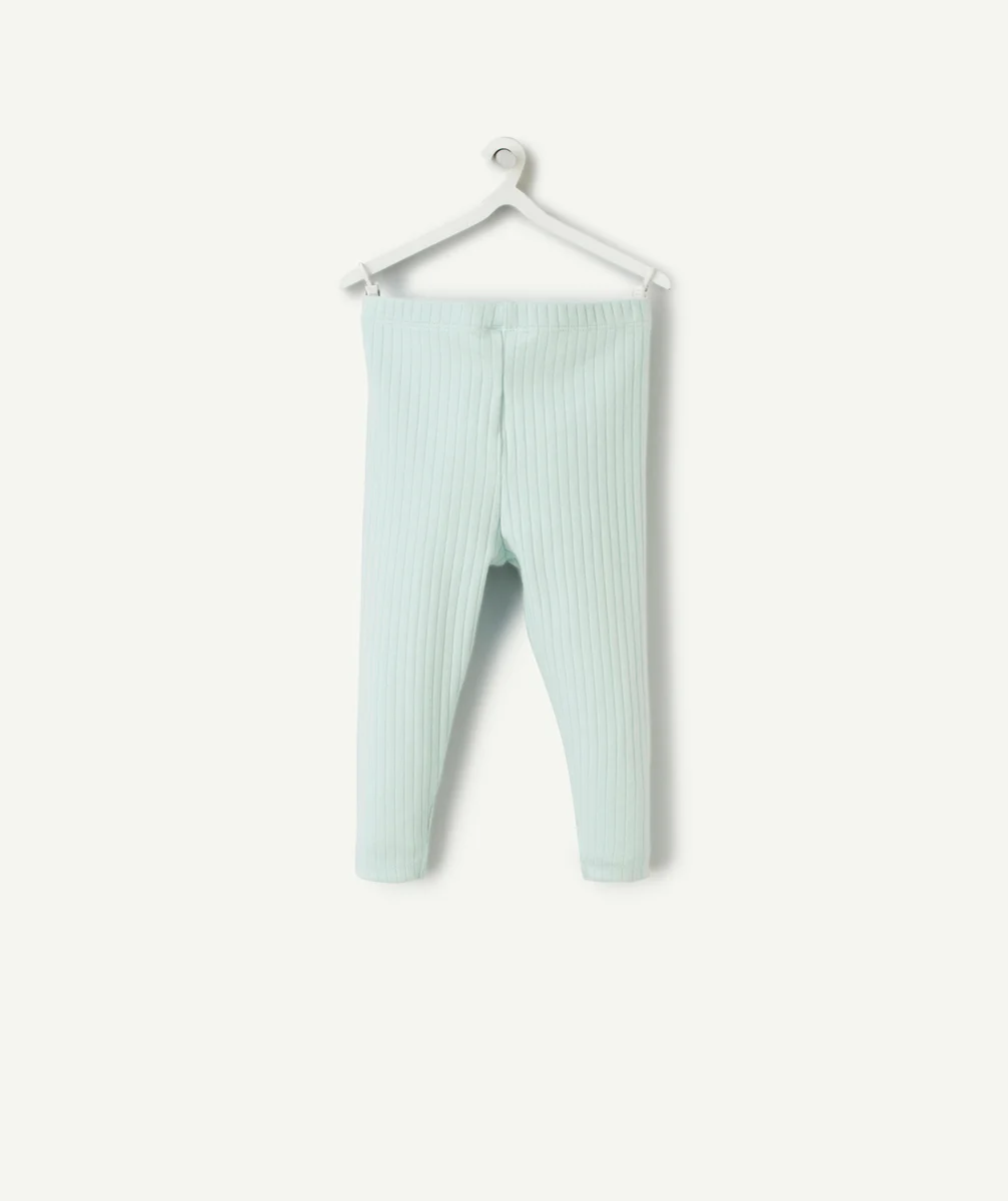 LEGGING BÉBÉ GARÇON EN COTON BIO CÔTELÉ VERT CLAIR