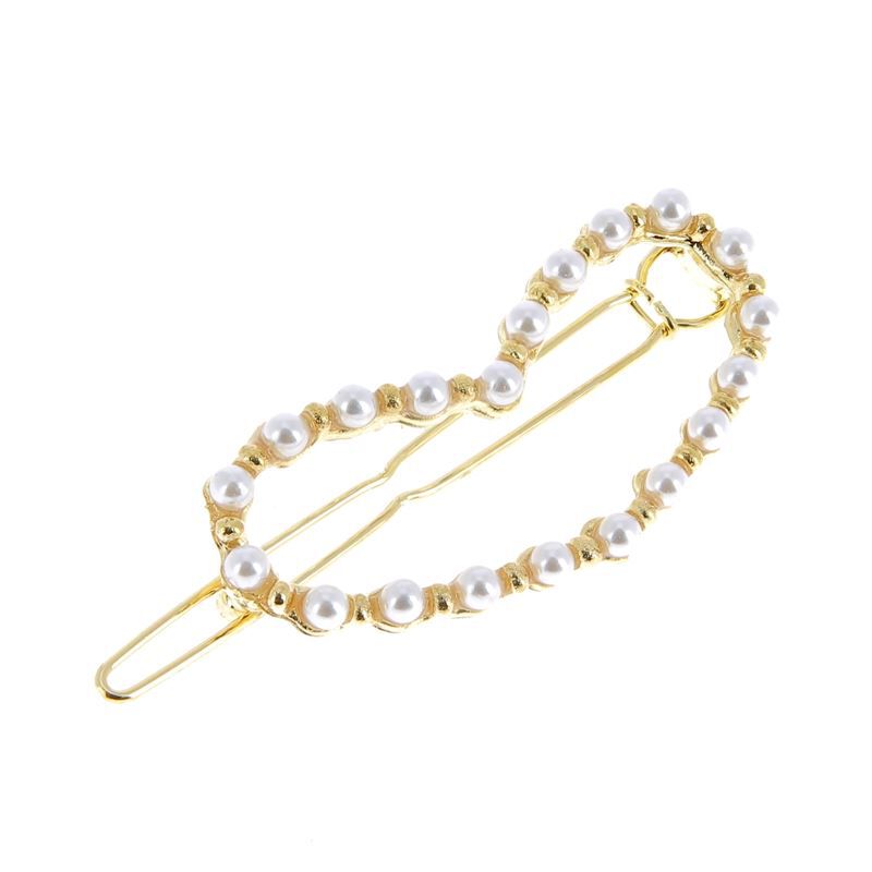 Barrette or et perle coeur