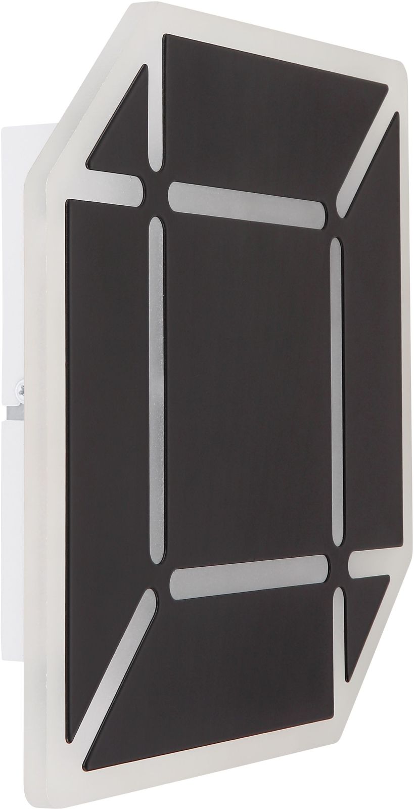 LED-Wandleuchte - schwarz matt - opal - 25x25 cm