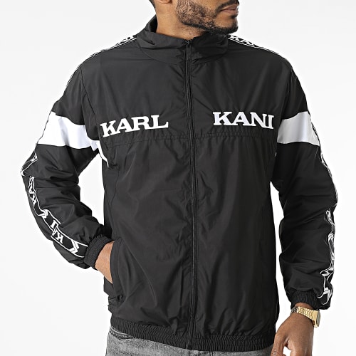 Veste Zippée A Bandes Retro Tape Noir