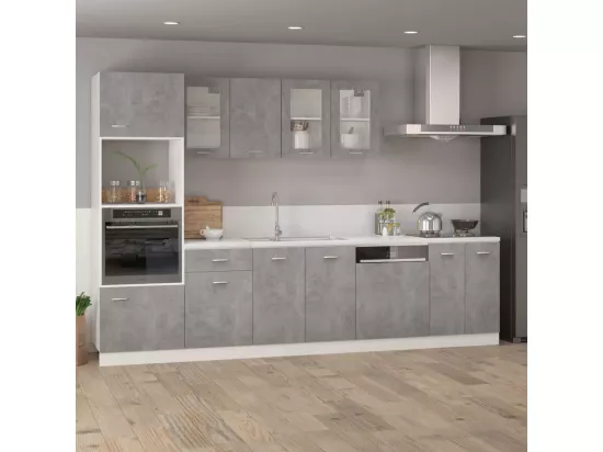 Armoire de plancher à tiroir Gris béton Bois d’ingénierie