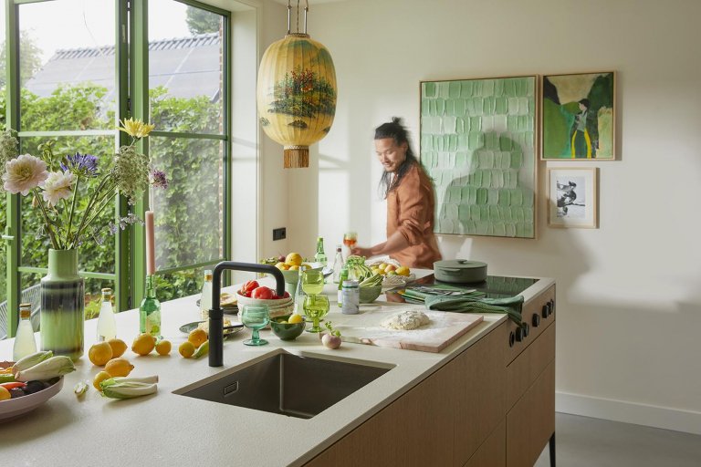 HKliving The Emeralds wijnglas tall set van 4 fern groen
