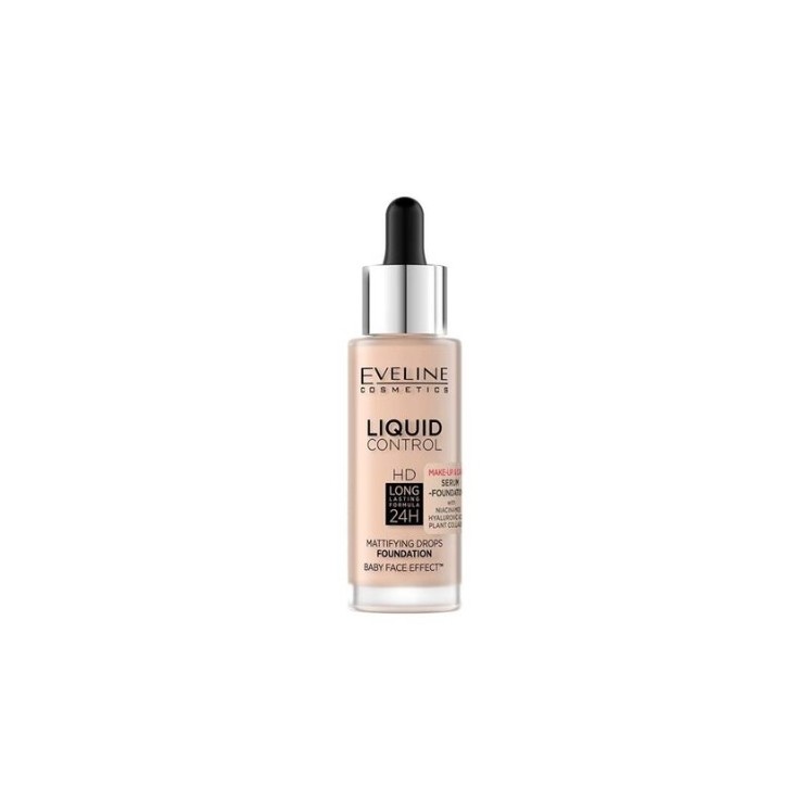 Eveline Liquid Control Gesichtsgrundierung mit Niacinamid in Droper /050/ Golden Beige 32 ml