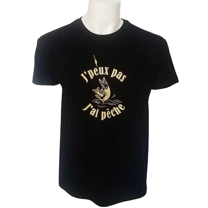 Tee Shirt Manches Courtes Homme Bartavel J'peux Pas J'ai Peche - Noir