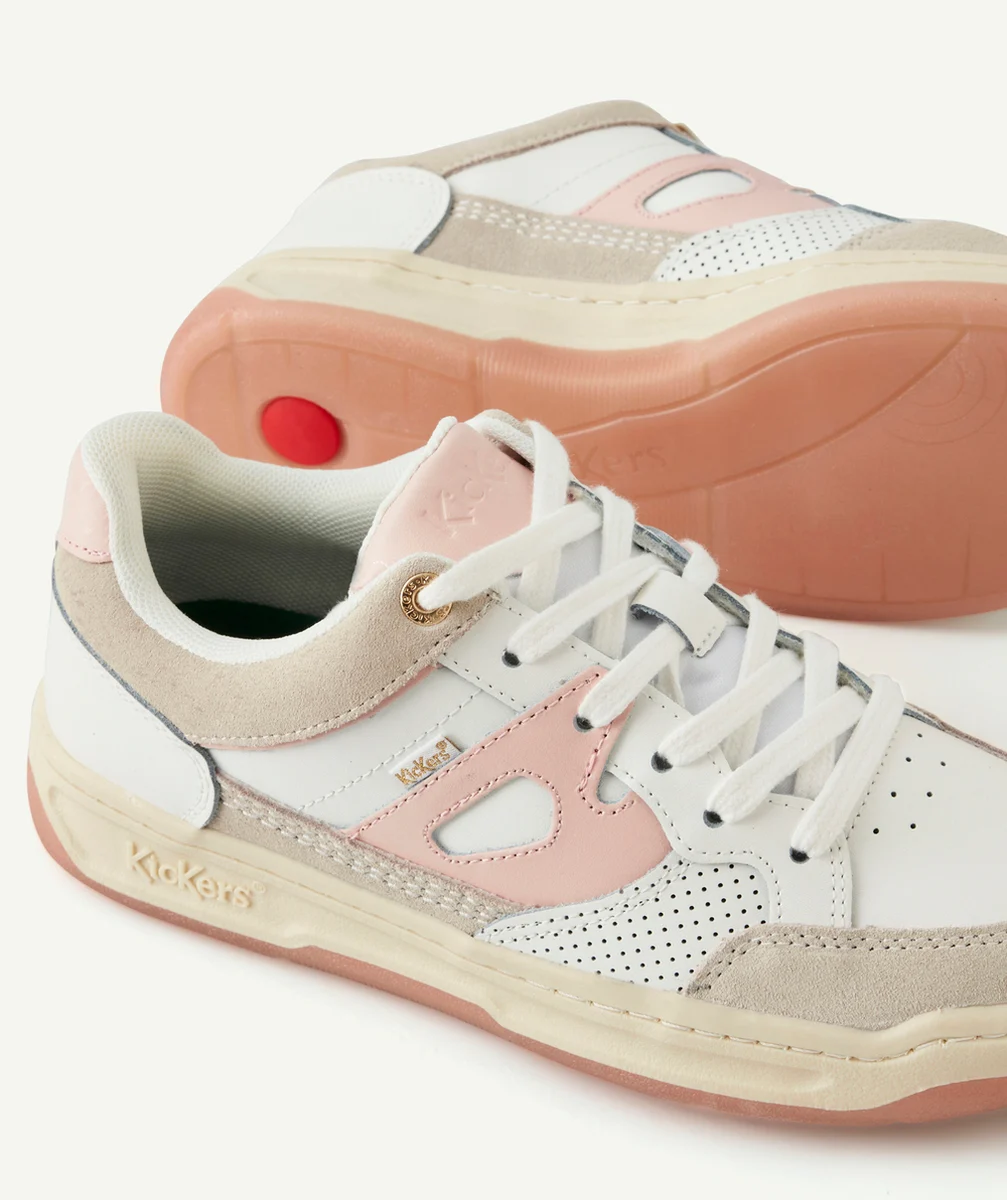 KICKERSBASKETS FILLE KIKOUAK JUNIOR BLANC ROSE