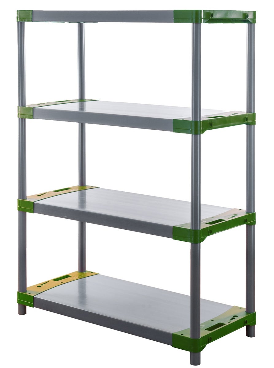 PROREGAL Plastic Plank Big Grey Bear Laag HxBxD 138 x 100 x 46 cm Plank Draagvermogen 160 kg Grijs/Groen
