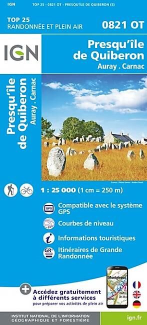 IGN - TOP 25 0821 OT PRESQU ILE DE QUIBERON 1 25000