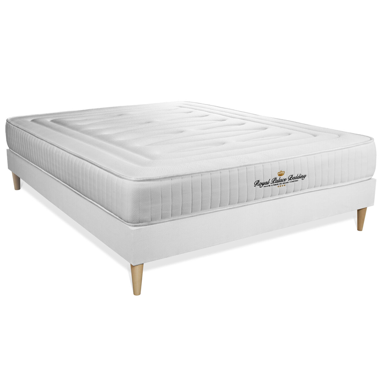 Royal Palace Bedding Ensemble matelas à mémoire de forme & sommier Nottingham blanc - 180x200 cm