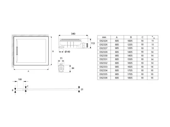 Receveur de douche antidérapant 160 x 80 JACOB DELAFON Flight Pure rectangle blanc