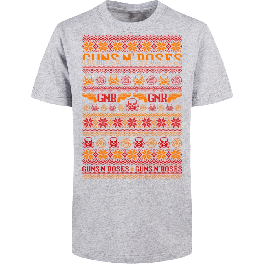 F4NT4STIC Basic Kids T-Shirt Guns n' Roses Weihnachten Christmas heathergrey