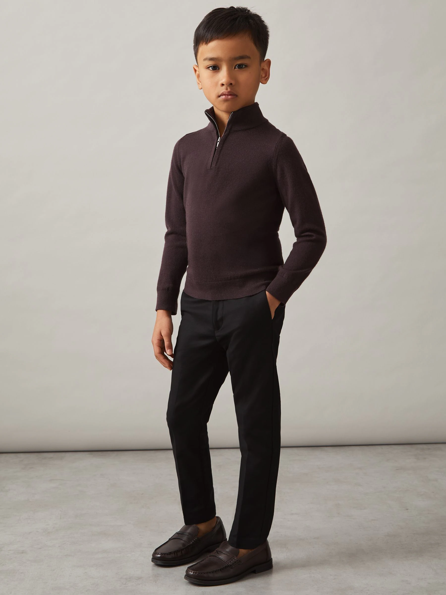 Zwart - Reiss Eastbury - Slim-fit chino van katoenmix