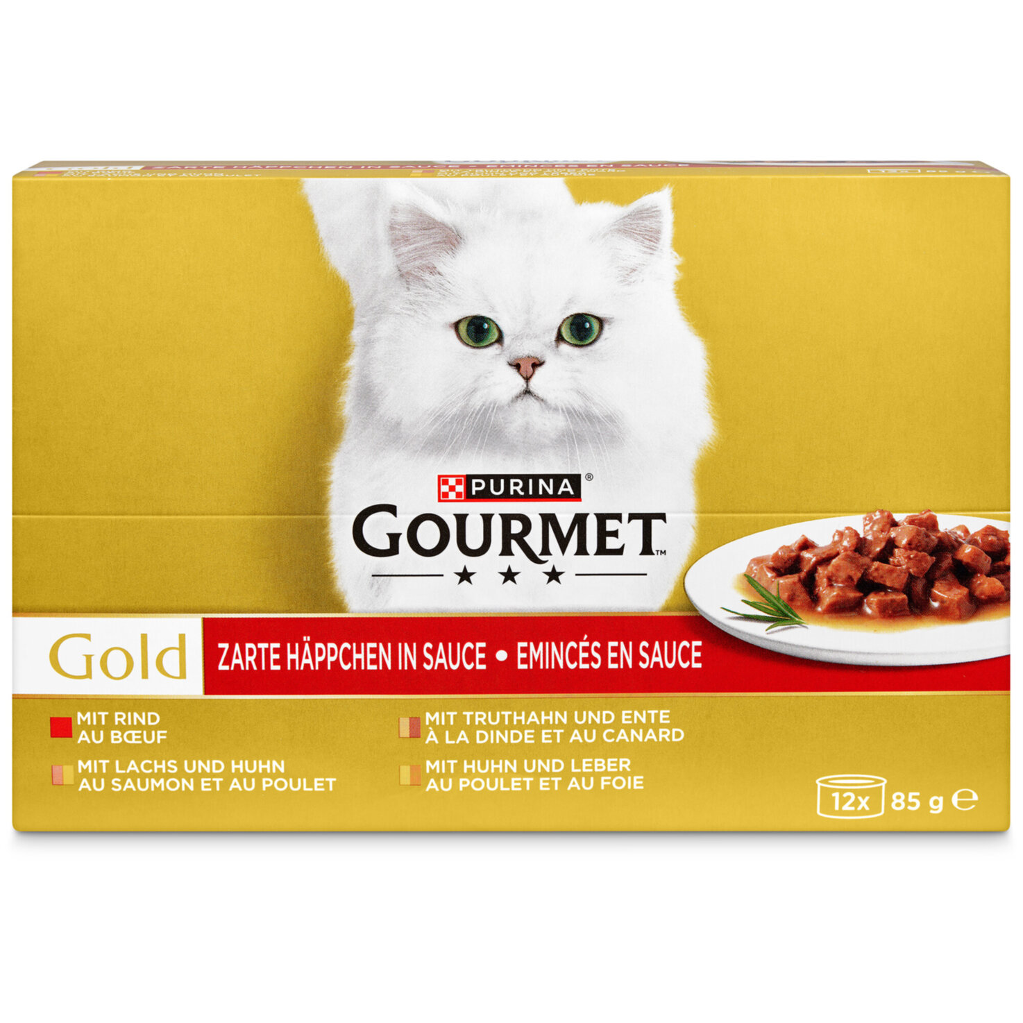 Gourmet Gold Katzenfutter in Sauce Zarte Häppchen 12x85g
