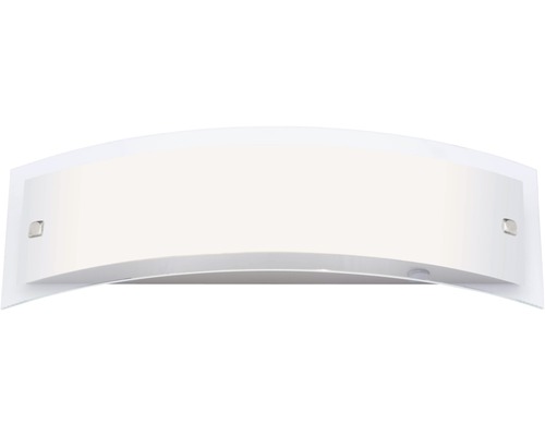 Wandlamp, 2-lichts, H 40 cm, Elysee, roestvrij staal/wit