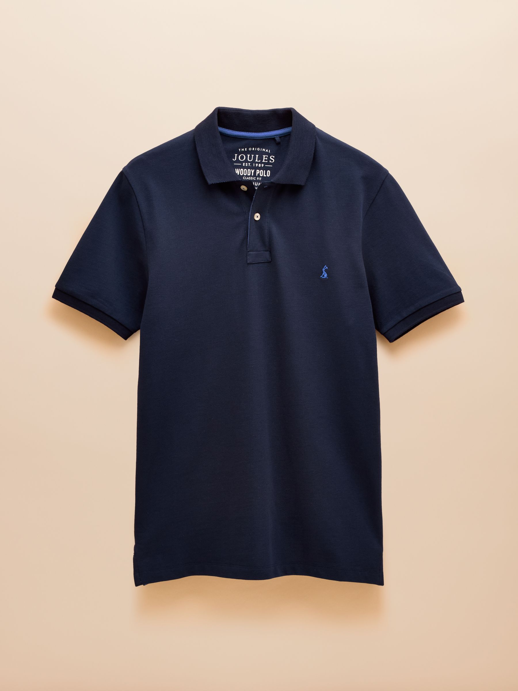 Marineblauw - Joules Woody pigué poloshirt van katoen