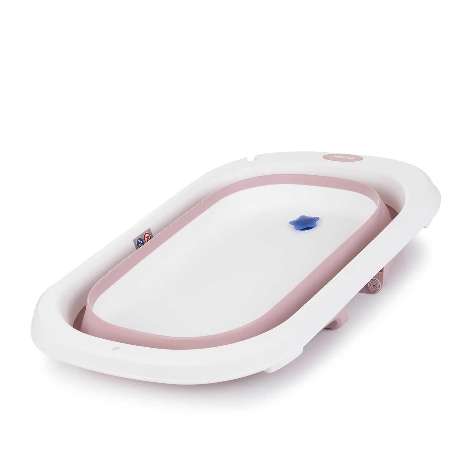 Chipolino Babywanne Isla mit Badekissen faltbar, integrierter Wasserablauf rosa