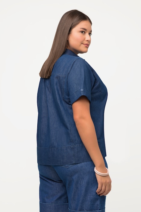 Shirtbluse, Biobaumwolle, Boxy Fit, Halbarm