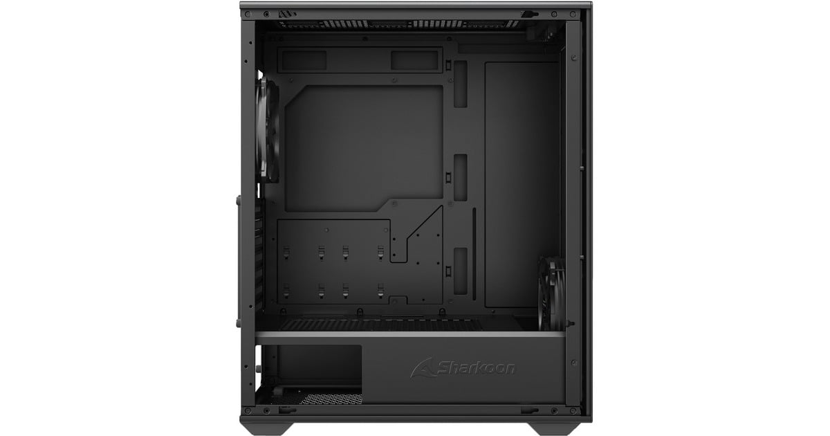 SharkoonVK2 midi tower behuizing  (Zwart | 2x USB-A)