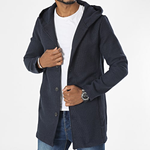 Manteau Capuche Bleu Marine