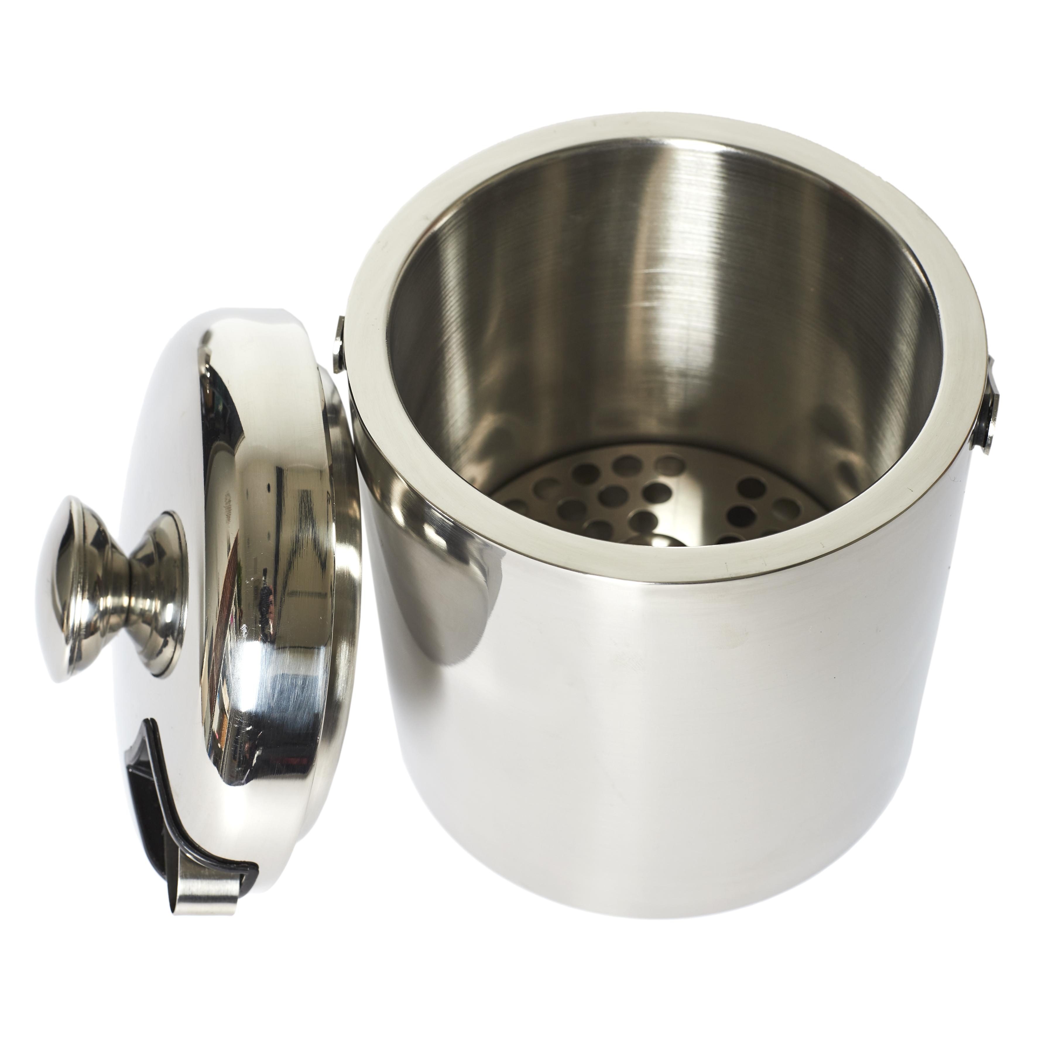 SEAU GLACE METAL COUVERCLE ET PINCE 1.3L
