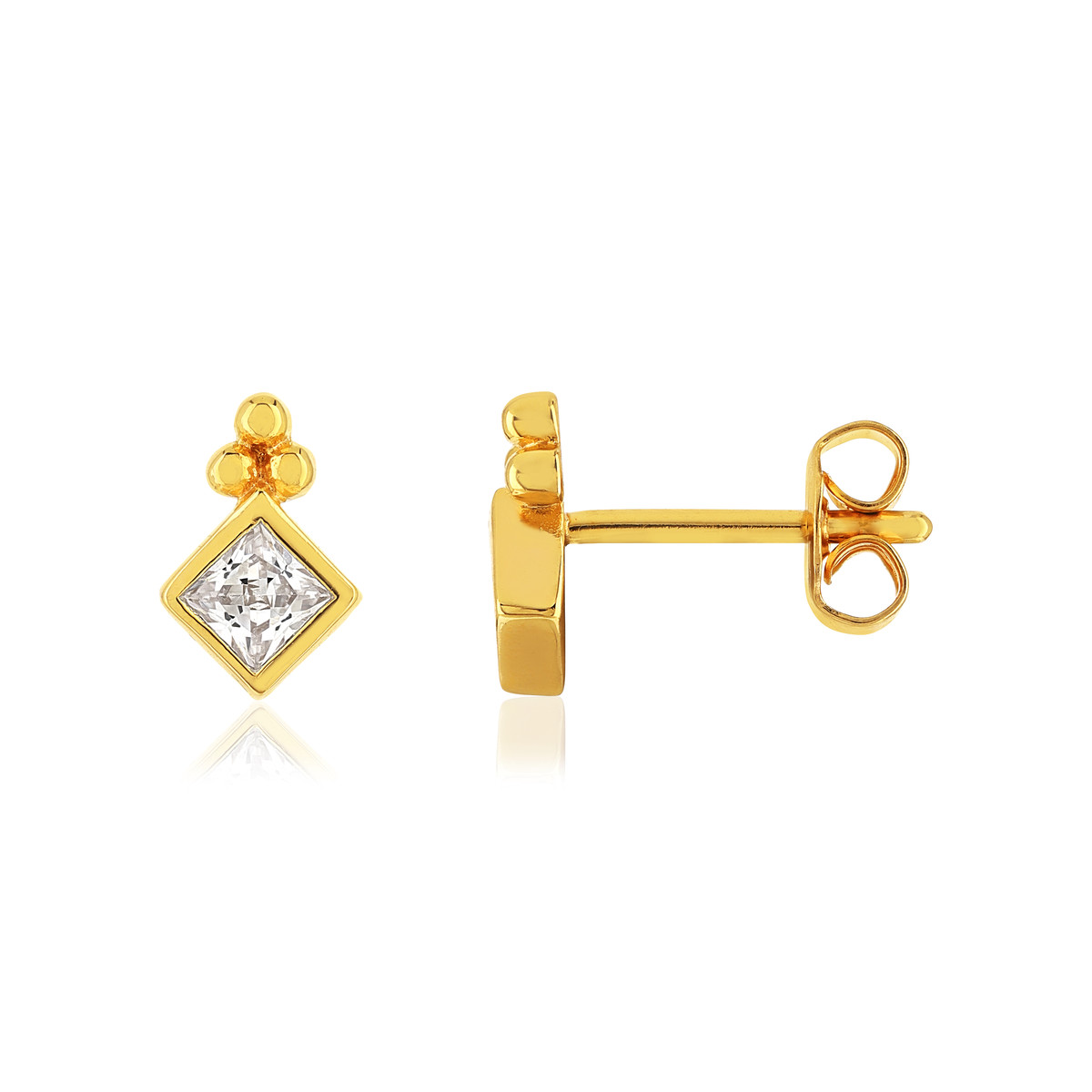 Boucles d'oreilles plaqué or zirconias
