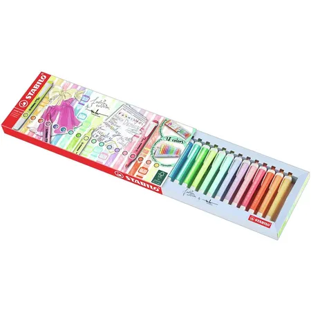 Textmarker - STABILO swing cool - 18er Tischset - mit 18 verschiedenen Farben, 8 Leuchtfarben und 10 Pastellfarben