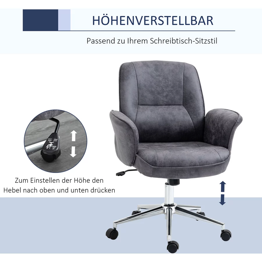 HOMCOM Bürostuhl ergonomisch dunkelgrau