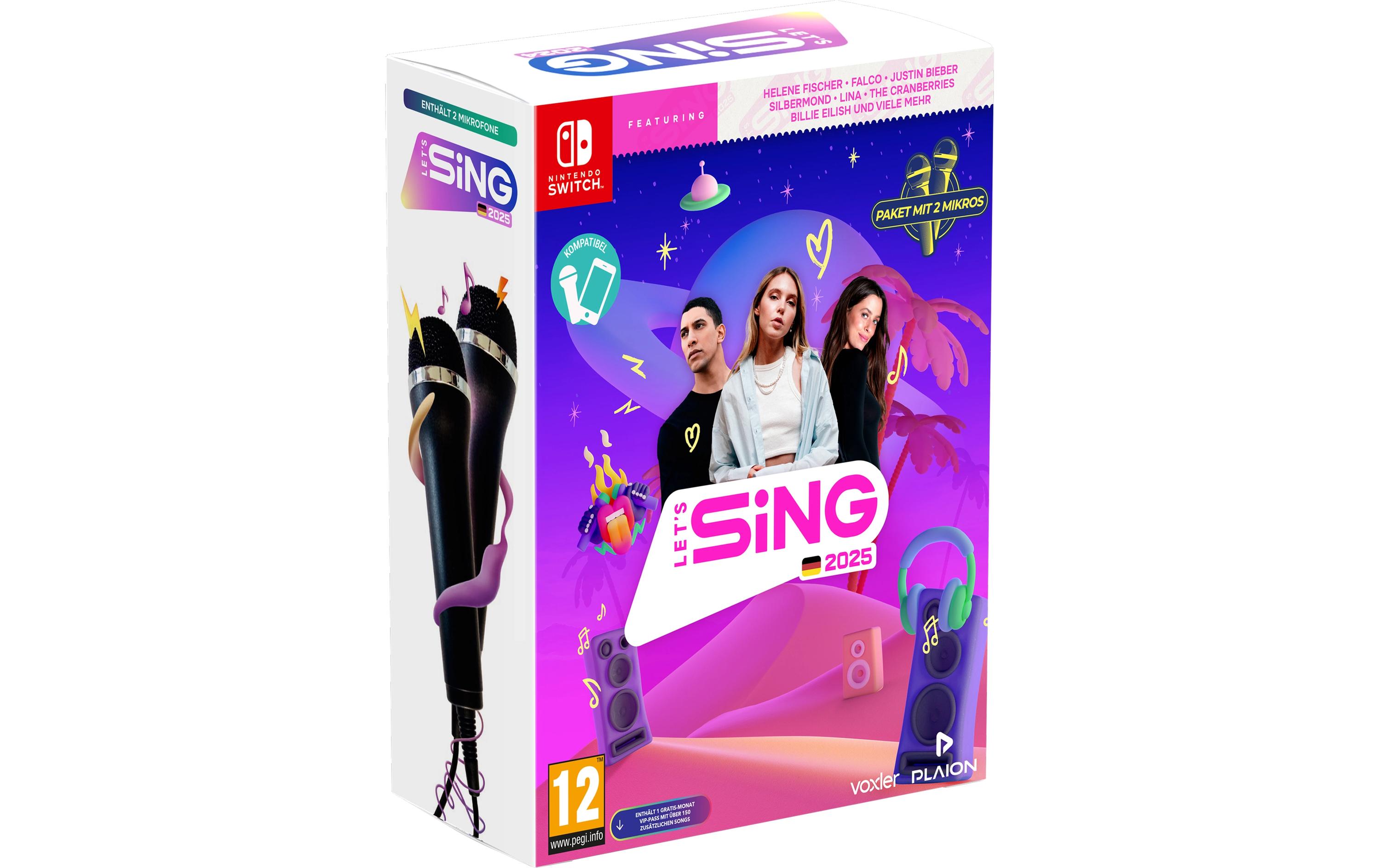 Let's Sing 2025 German Version + 2 MicsAnspruchsvolles Karaoke-Spiel für die Switch