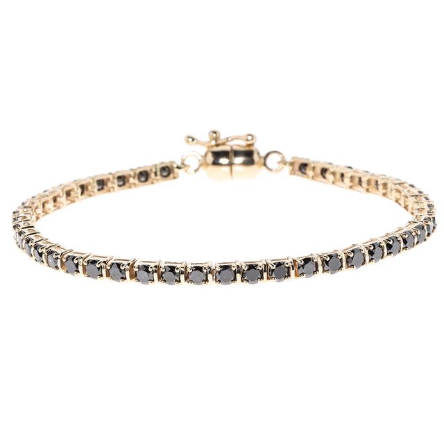 Brillant-Armband, 5,0 ct., Schwarz, Gold 375 poliert